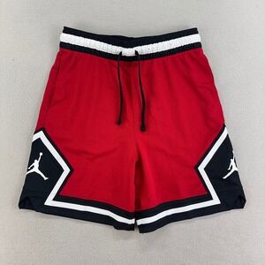 Jordan Sport‎ Diamond Shorts 6" Mens Small Red Retro Mesh Jersey Knit Basketball